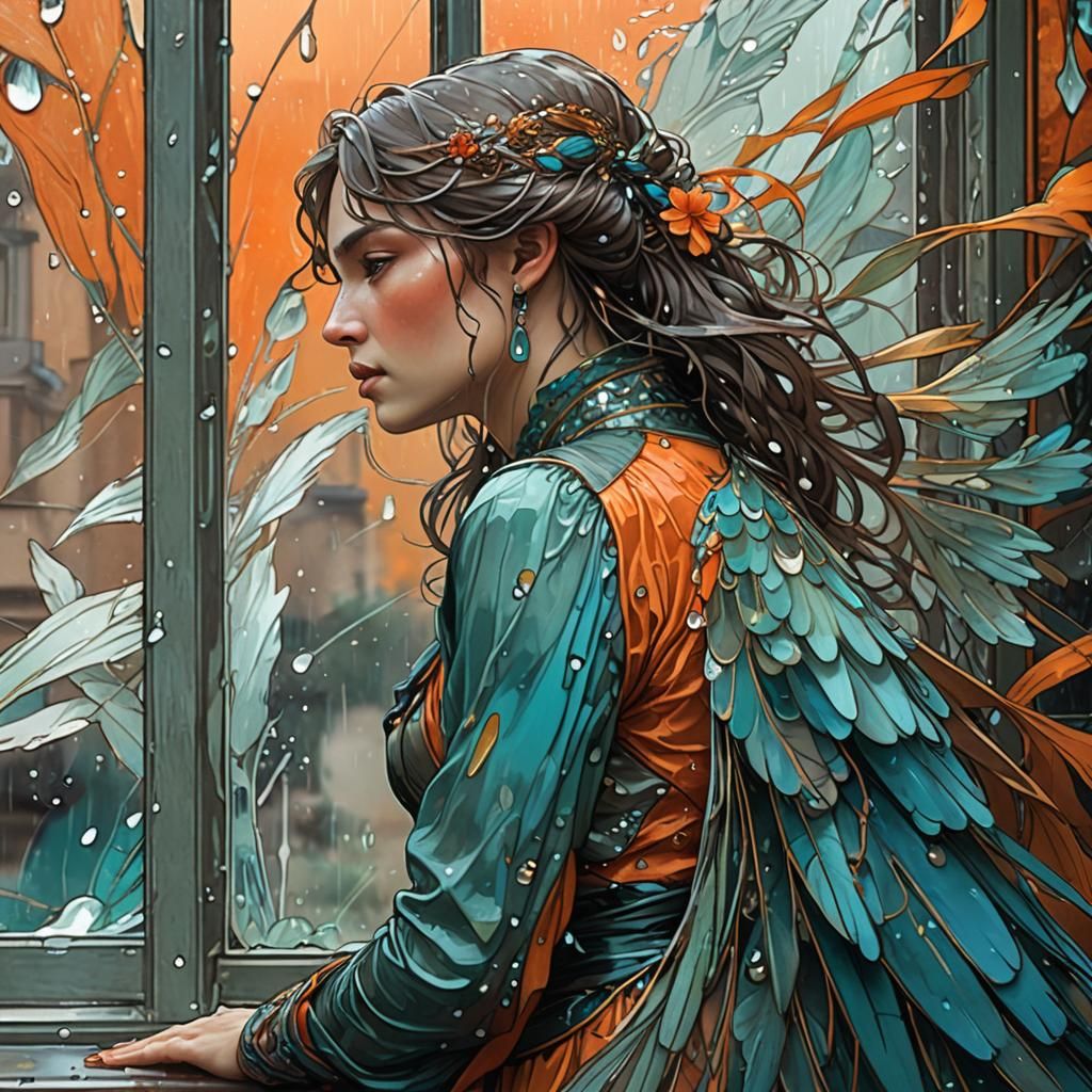 Migratory Bird Art Nouveau Concept Portrait