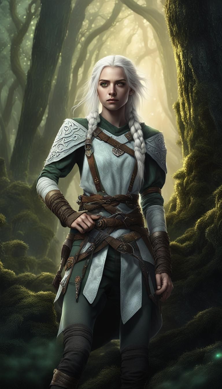 Fantasy Ranger in Mystical Forest Concept Art