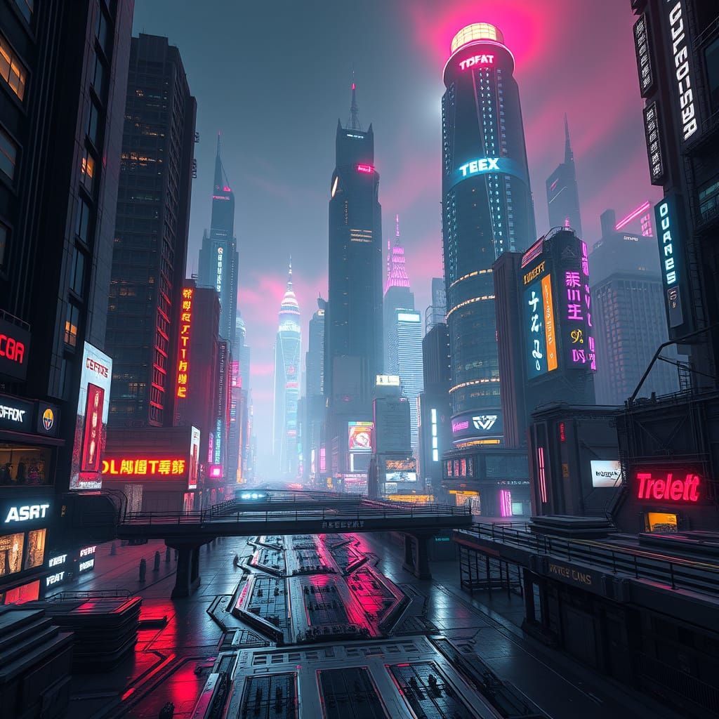 Futuristic Metropolis Unveiled in Neon Glory