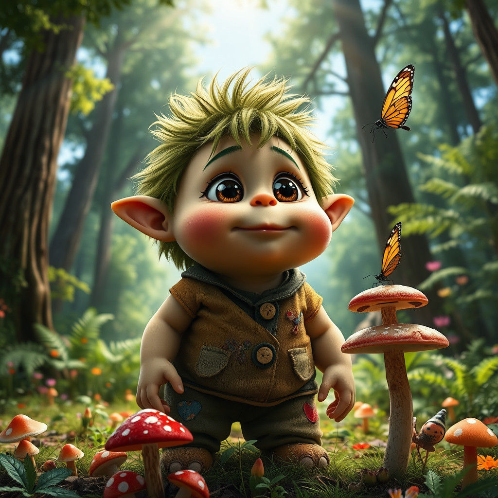 Enchanted Ogre Child in Magical Forest