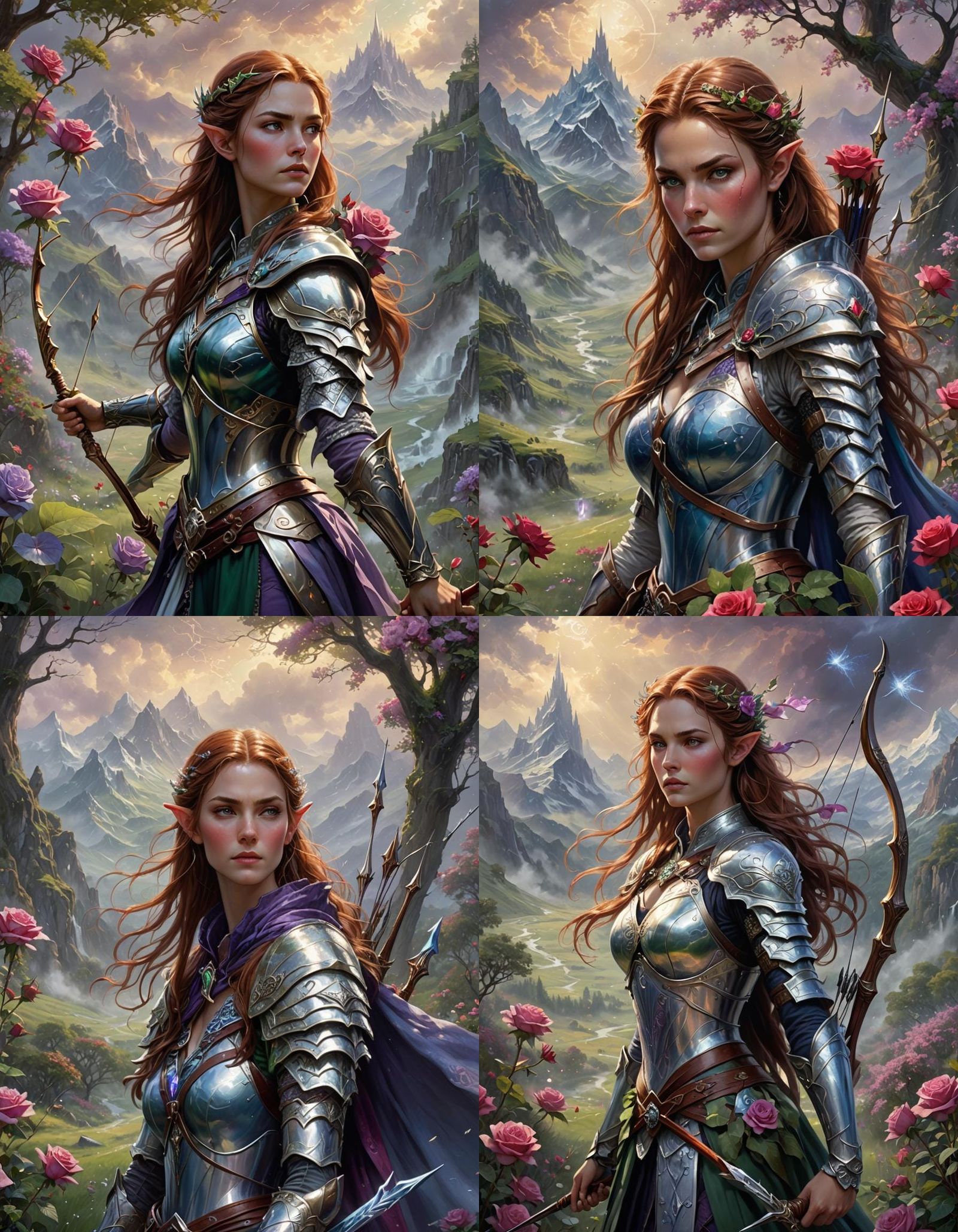 Elven Warrior Queen in a Shattered Landscape