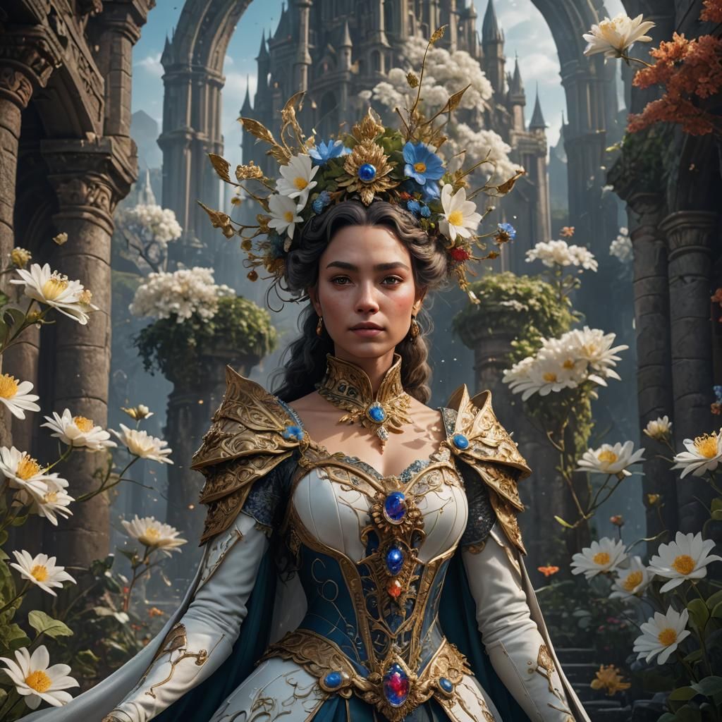 Queen Whiteflower: Detailed Matte Painting in 8K