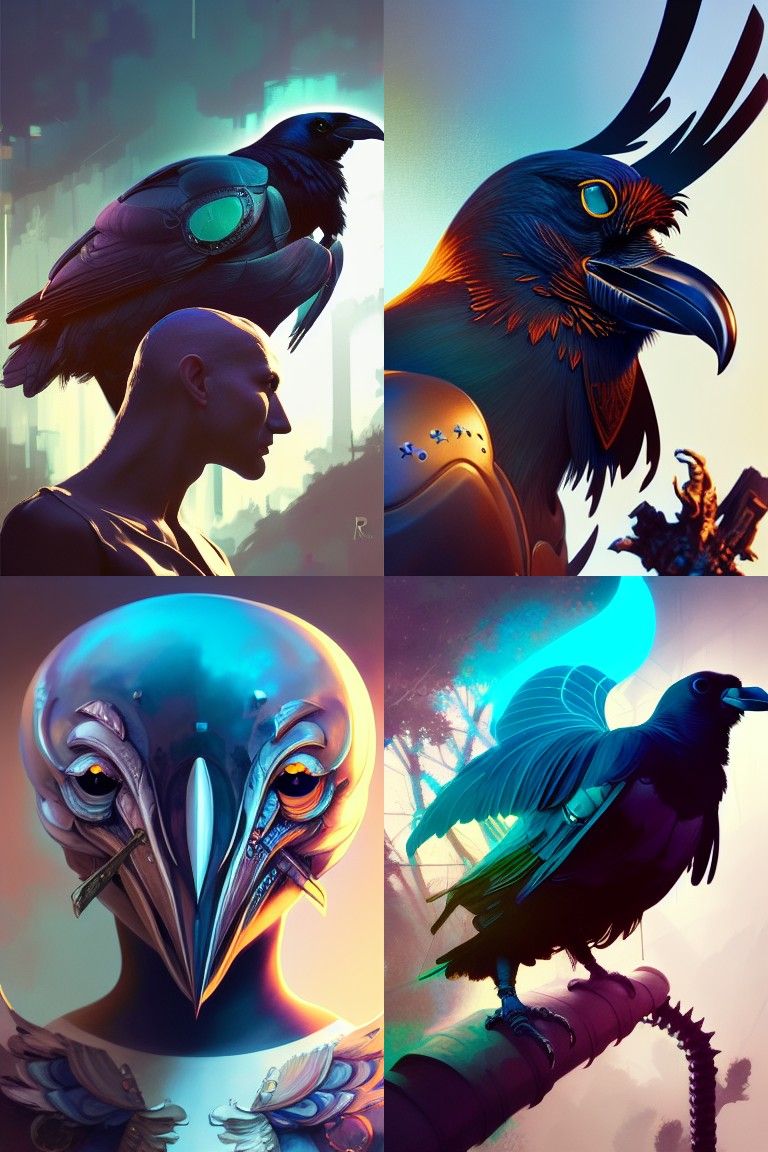 Raven Knight Portrait with Global Illumination