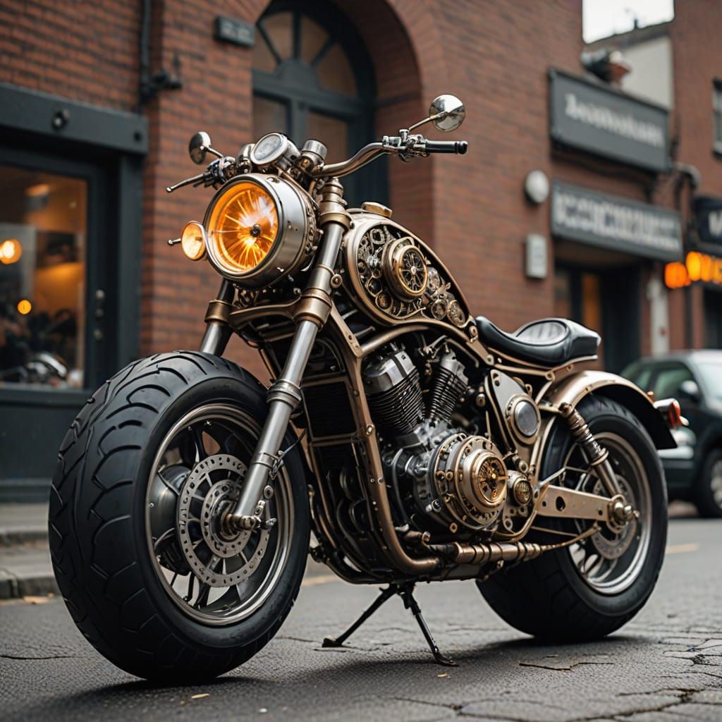 Clockpunk Motorcycle Design