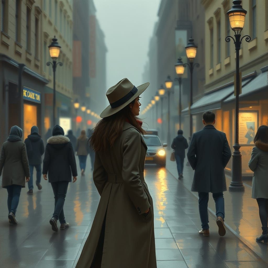 Melancholic City Scene of Unrequited Love