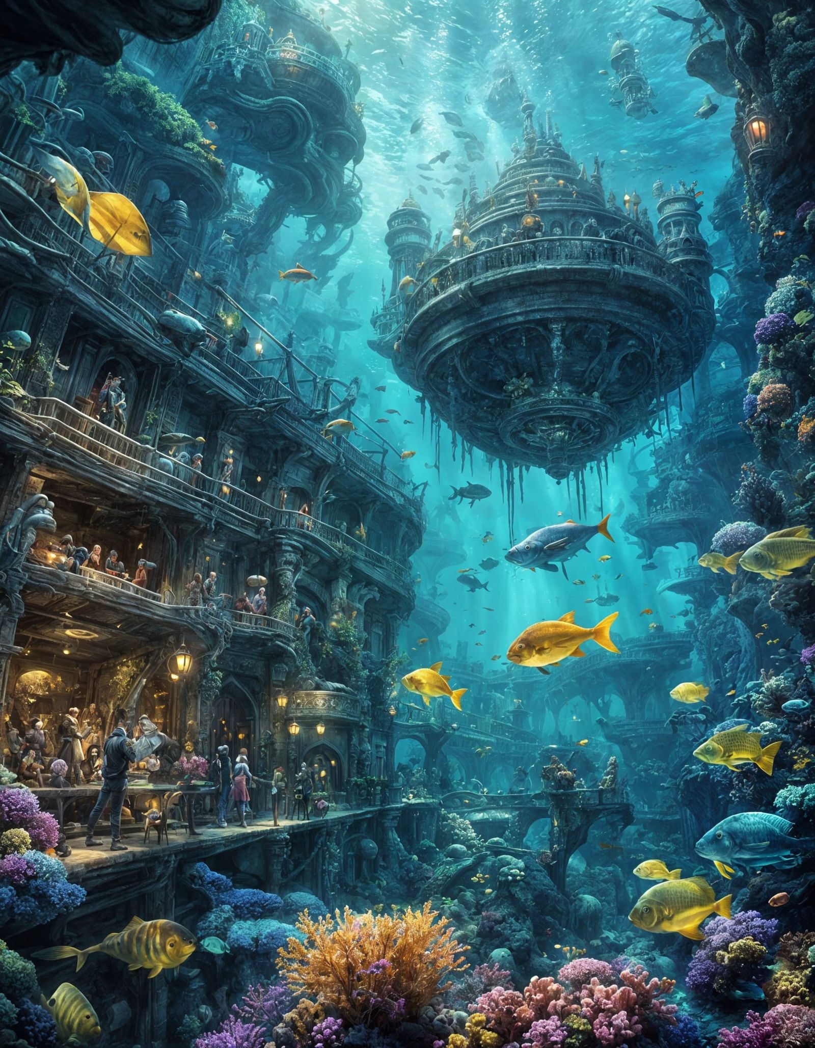 Ornate Underwater City in Mariana Trench