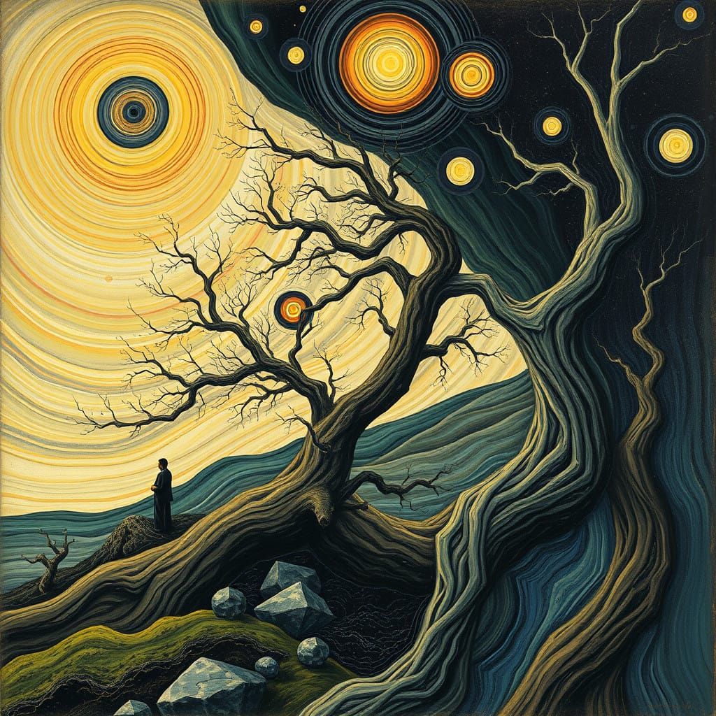 Cosmic Melancholy in Expressionist Masterpiece