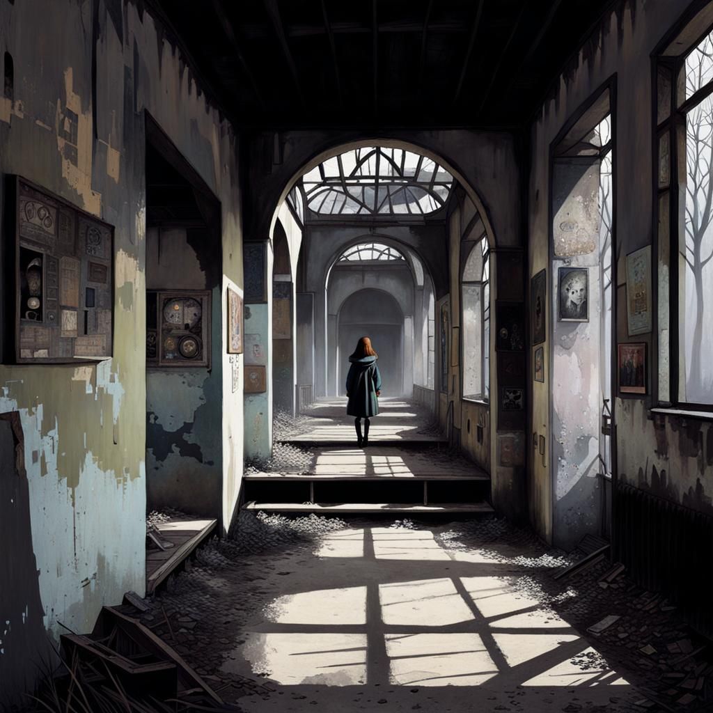 Dreamlike Childhood Scene in Art Brut Style