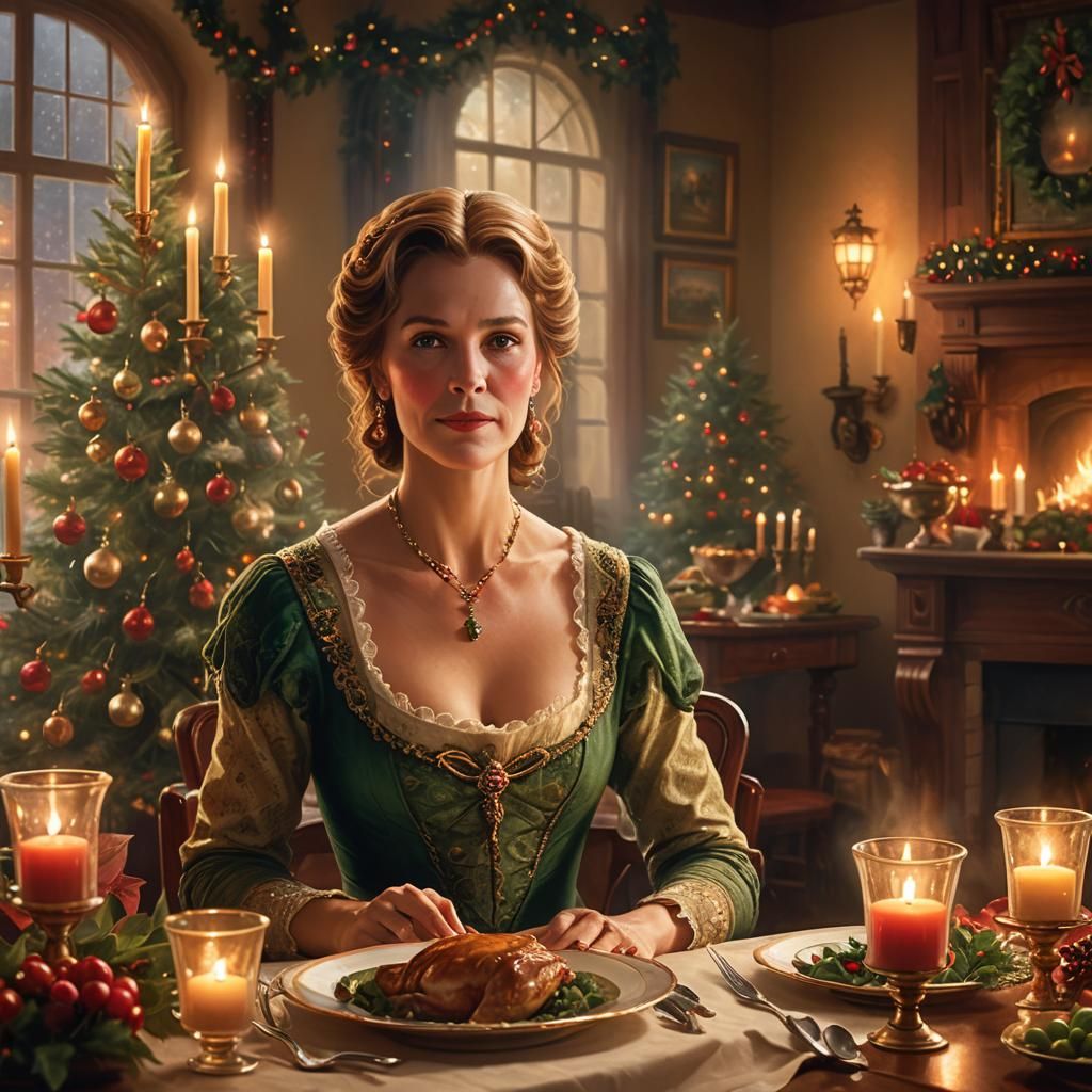 Ethereal Christmas Feast in Golden Light