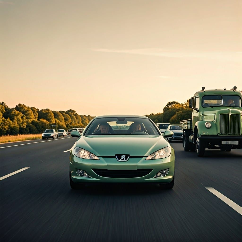 Peugeot 607 Coupé Zagato on French Motorway