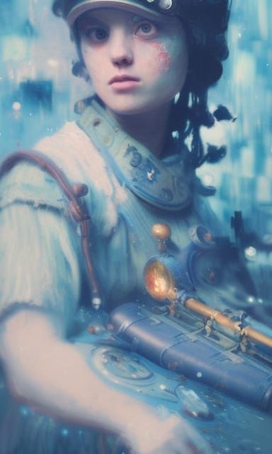 Steampunk Cave of Musical Instruments in Starry Night Style