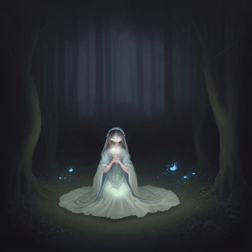 Ethereal Forest Dreamscape with Antique Mirror