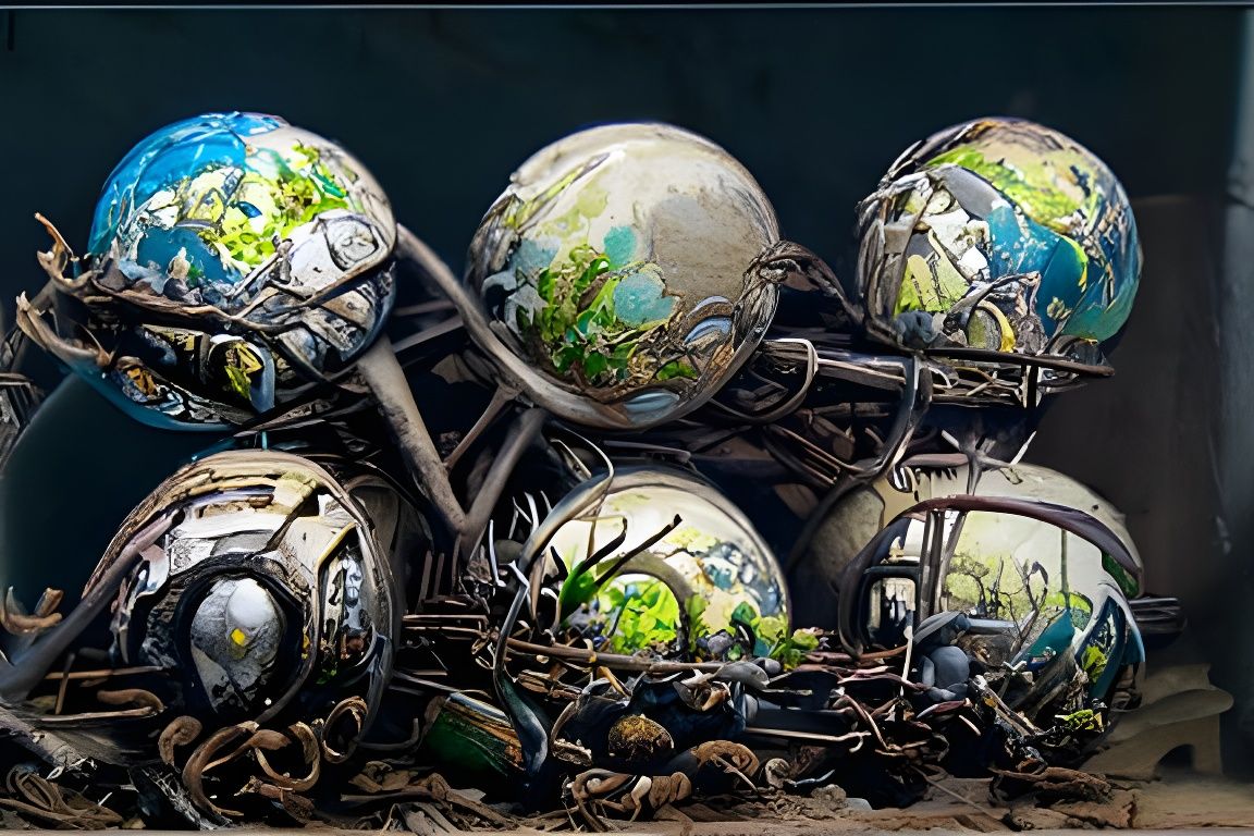 Steampunk Sustainability: Spaceship Attack in Pastel Tones