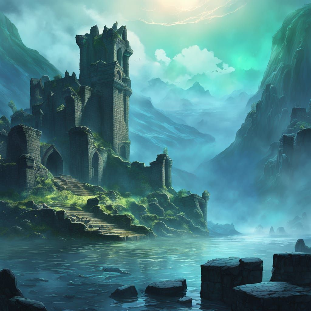 Mysterious Loch Ness Monster Emerge from Misty Scottish Ruin...