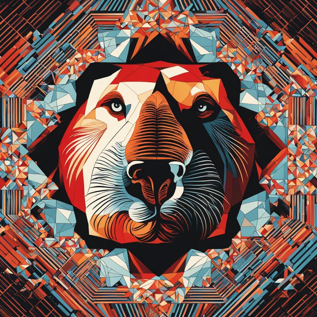 Sinister Teddy Bear in Neon Pop Art Style