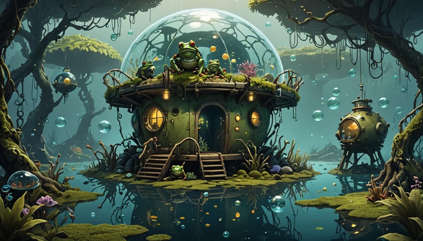 Underwater Bubble Outpost for Frog People