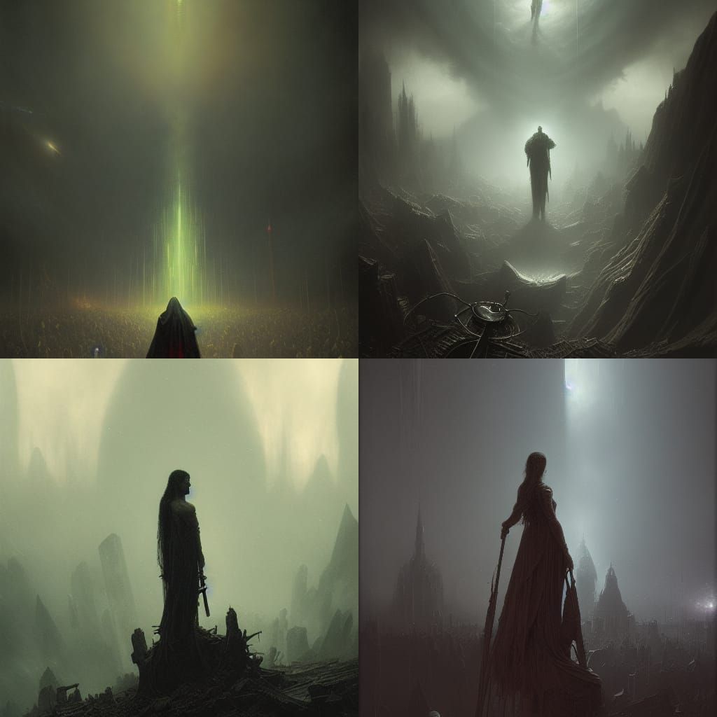 Post-Apocalyptic Horror Landscape in Gustave Doré Style