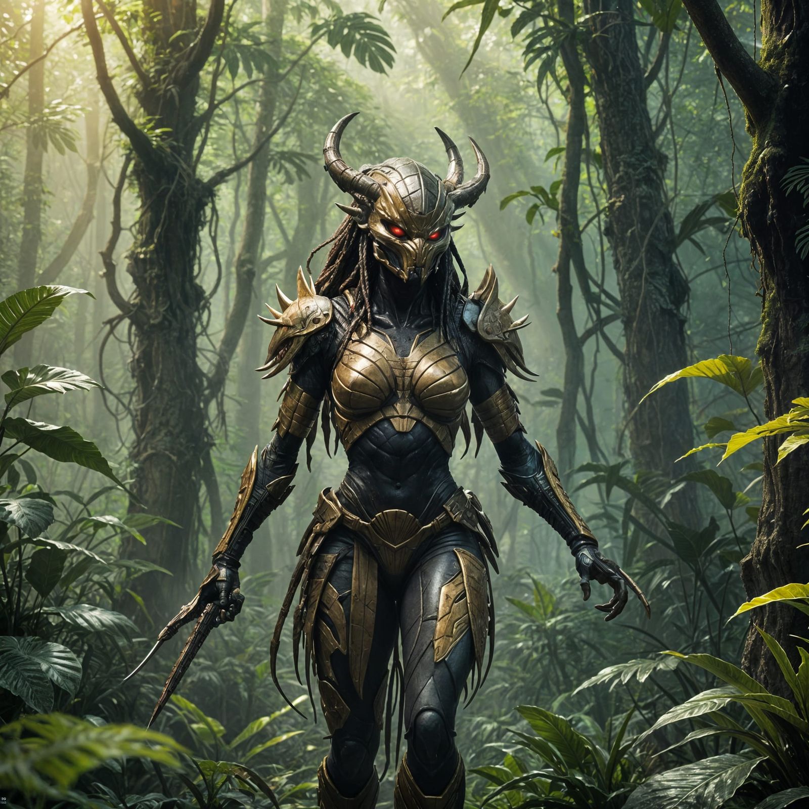 Epic and Realistic Female Predator Concept Art