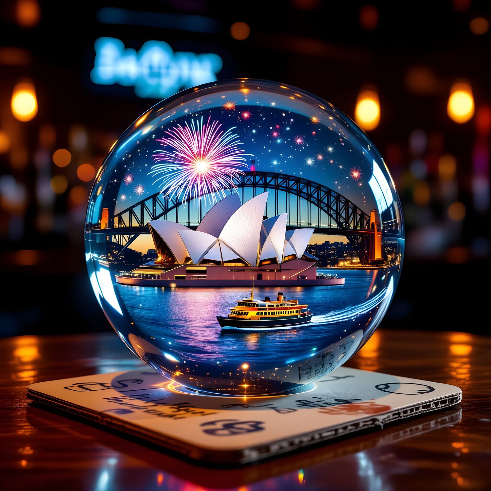 Miniature Sydney Opera House in Glass Sphere