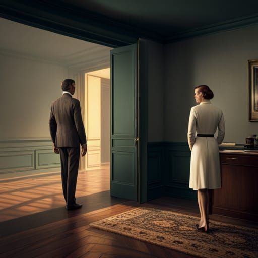 X-Ray Vision Woman, Edward Hopper Style