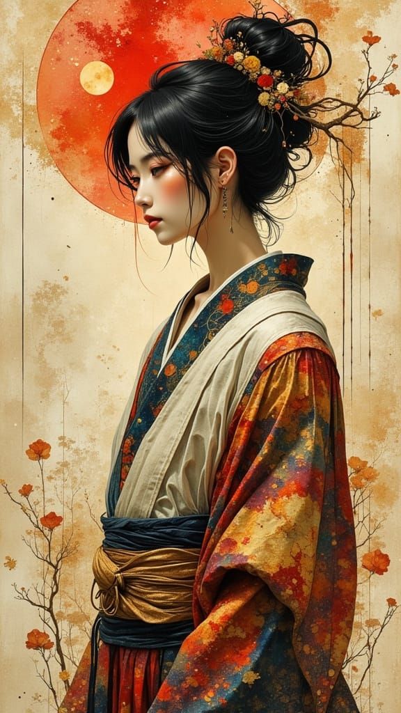Masterpiece of Japanese Male Beauty in Abstract Style