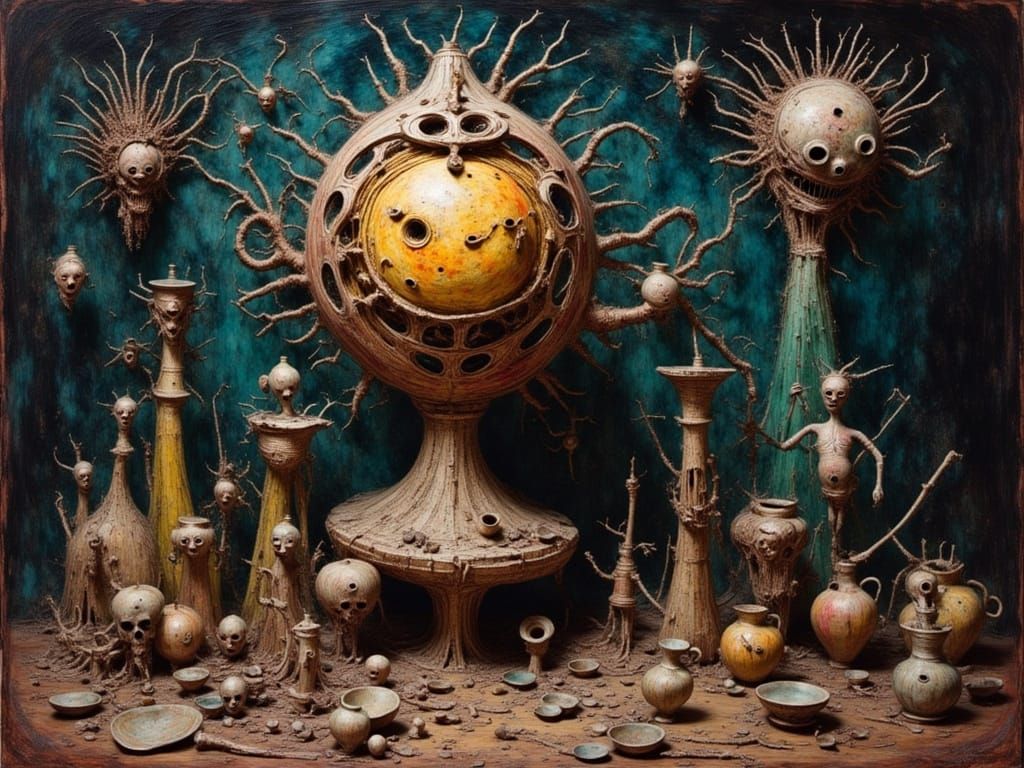 Surreal Ceramic Art by a Madman Potter in Impasto Oil Style