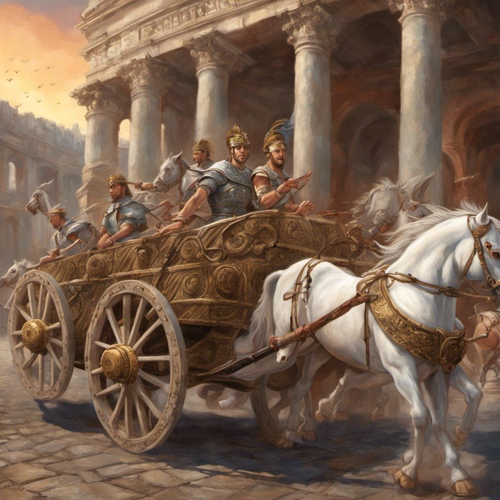 Ben-Hur Gladiator Enters Rome in Chariot