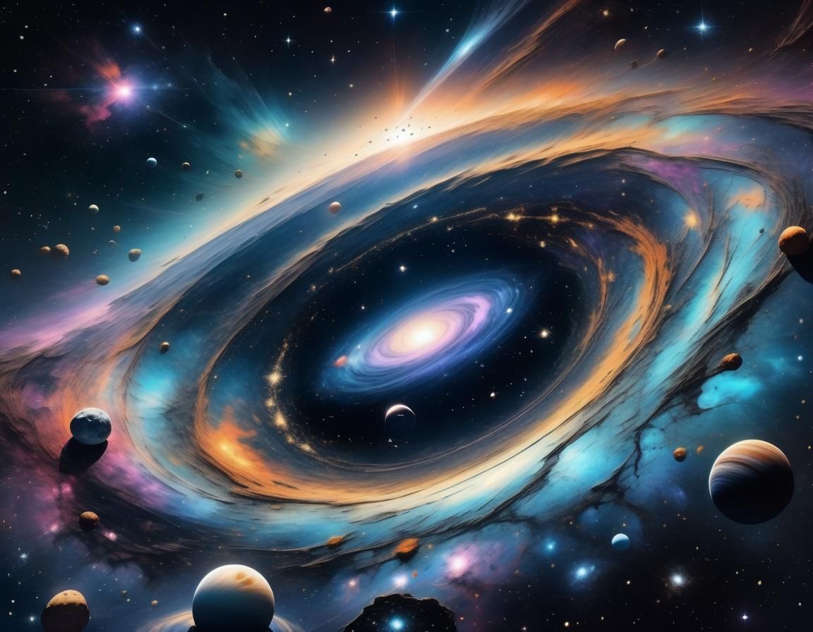 Hyperrealistic Universe with Stars and Nebulas