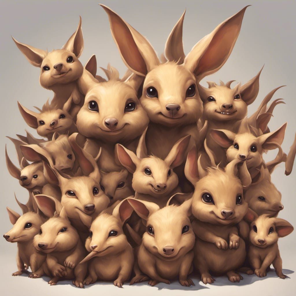 Stacked Aardvarks in Soft-Focused Realism