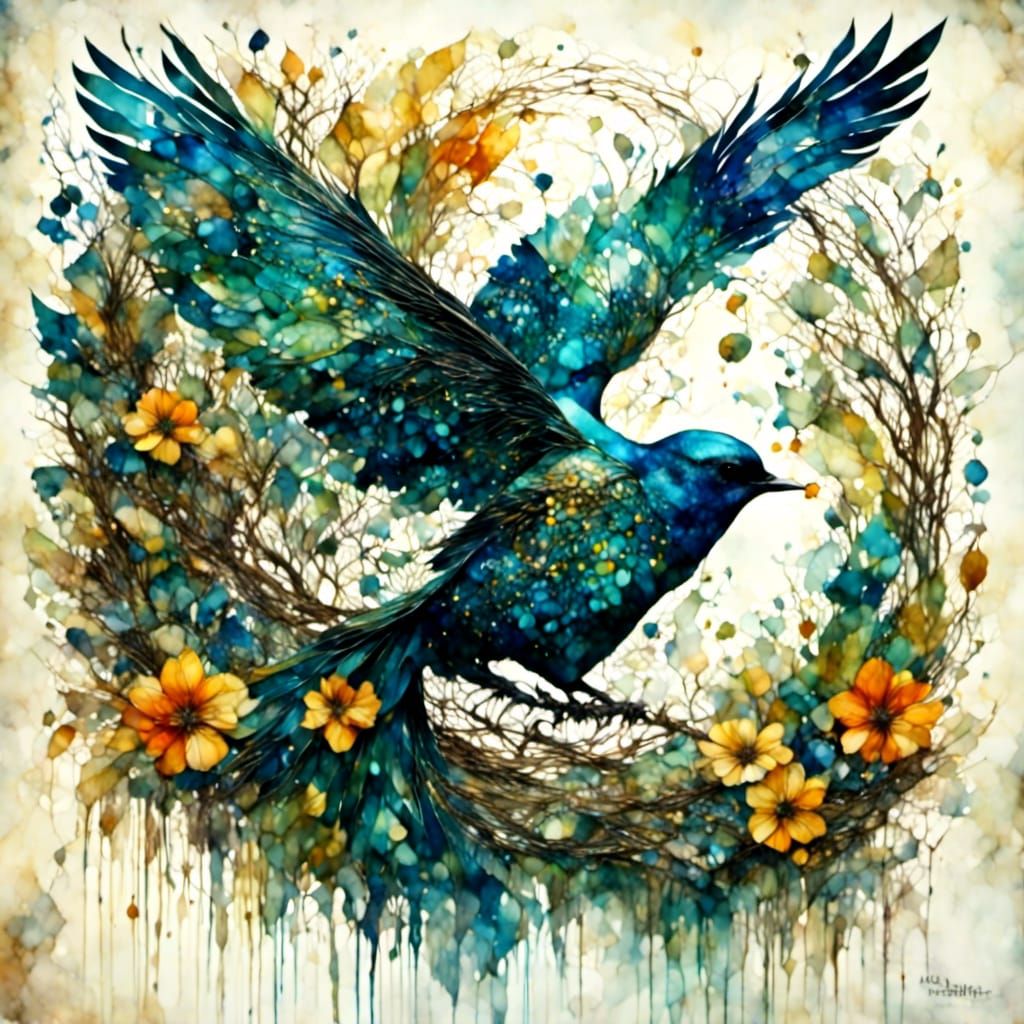 Monarch Butterfly with Gossamer Wings in Meadow