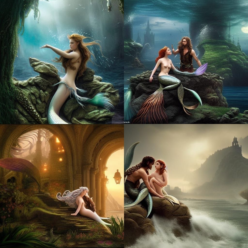 Mermaid and Prince's Forbidden Love: Digital Matte Painting