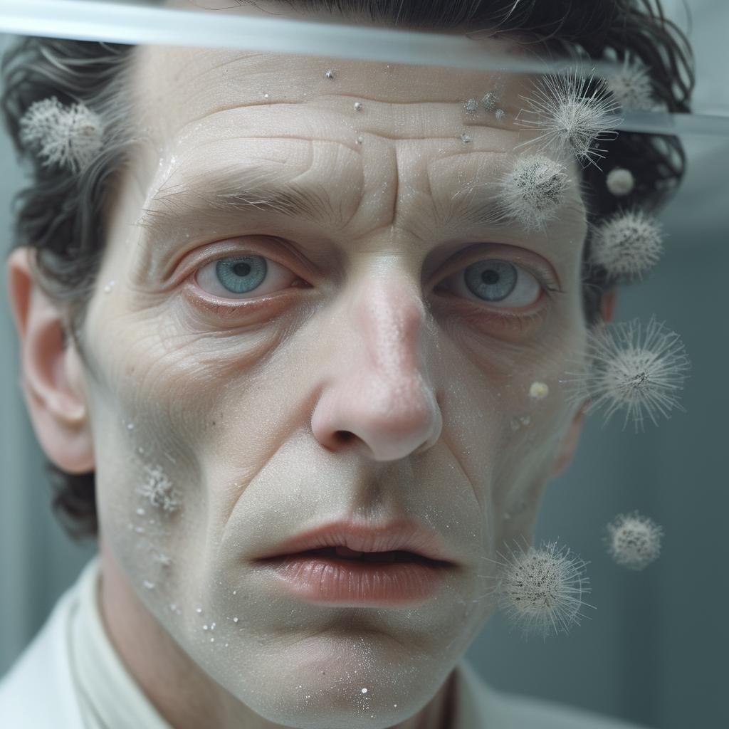 Surreal Lab Portrait in Soft Pastel Colors