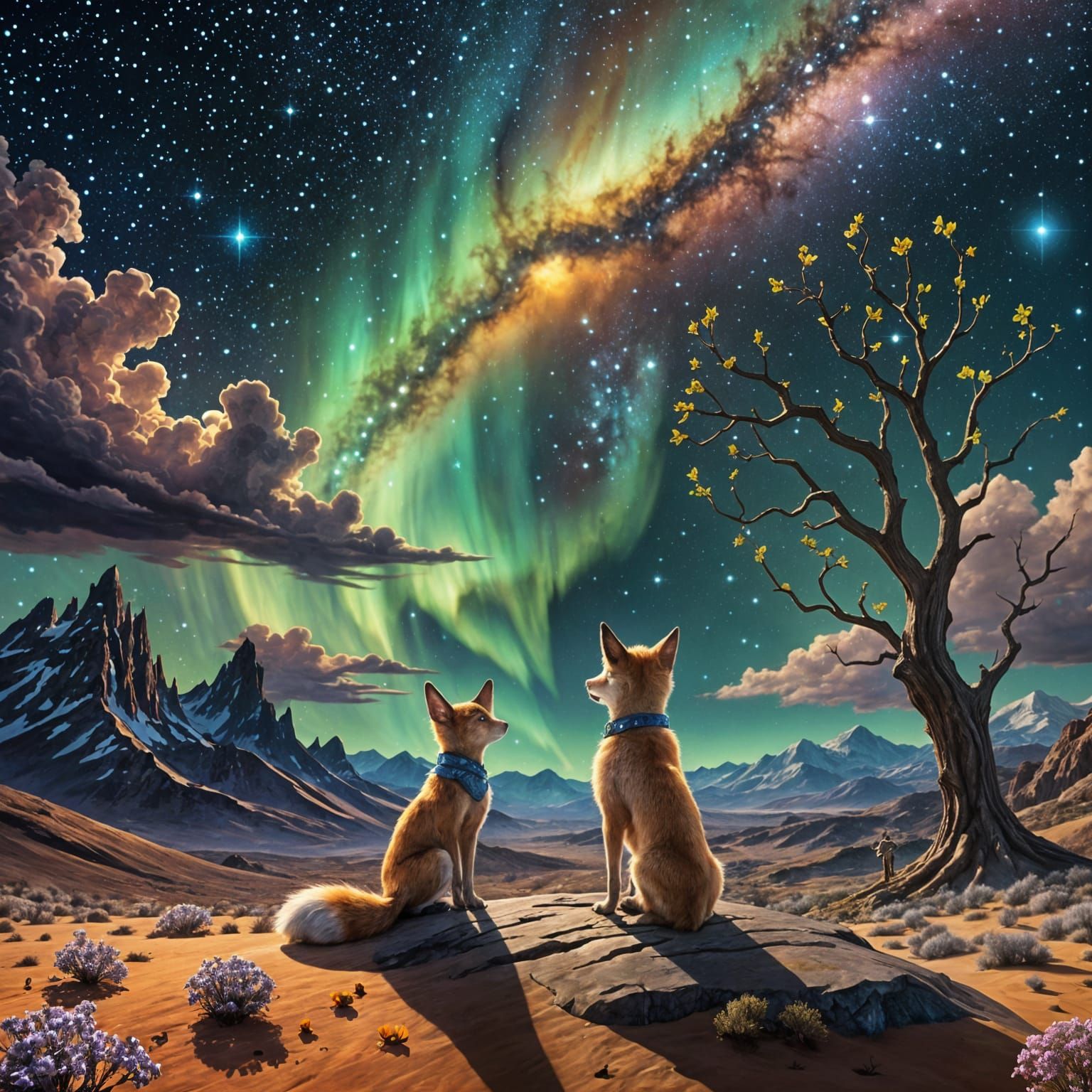 Under a starry night