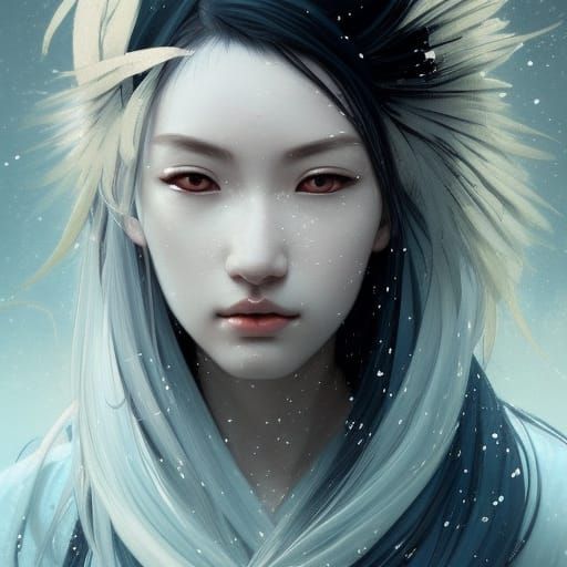 Realistic Yuki Onna Portrait in 16k Resolution