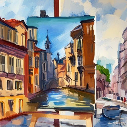 Architectural Sketch Journal Cover in Gouache Style