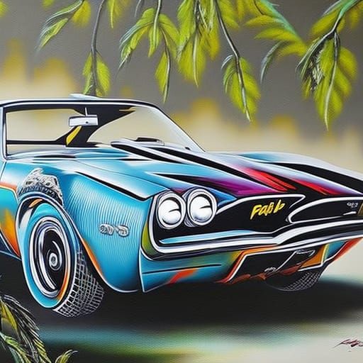 Graffiti Art Pontiac Firebird in Street Art Style
