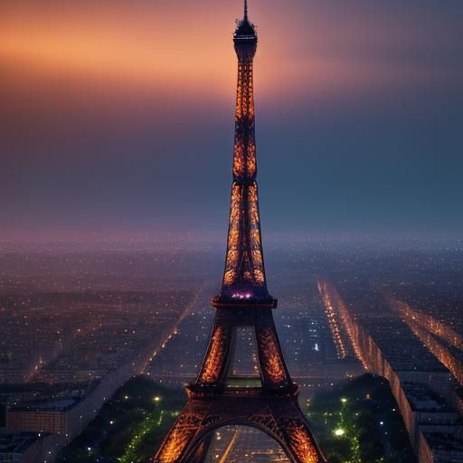 Eiffel Tower at Twilight: A Fantasy Concept