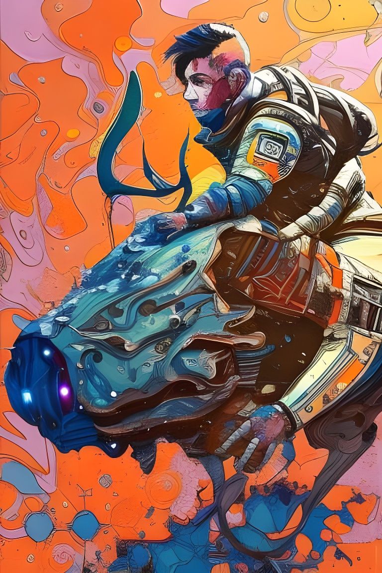 Futuristic Space Rescue in Fluid Gouache Style