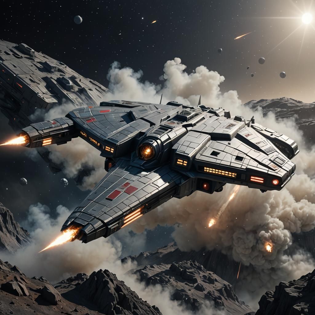 Realistic Battlestar Galactica in Octane Render