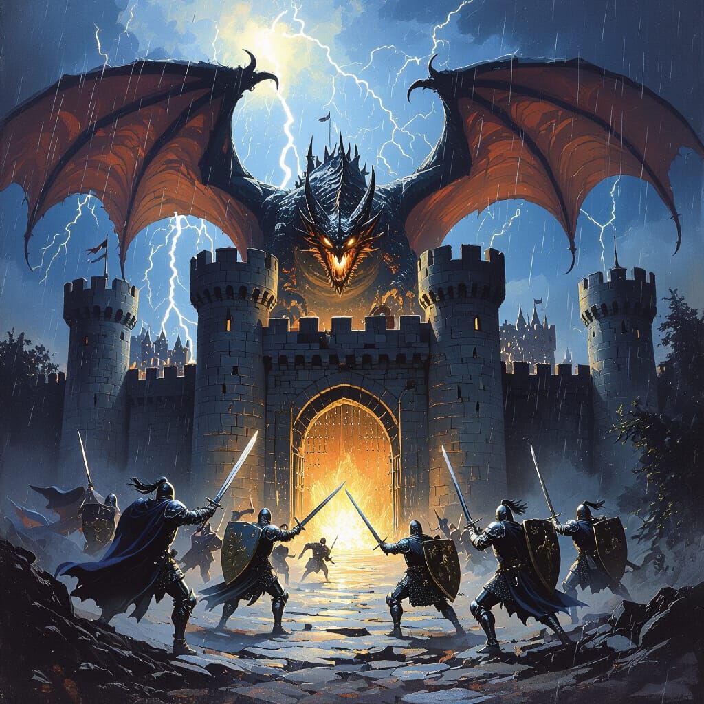 Epic Castle Siege by Knights and Dragons
