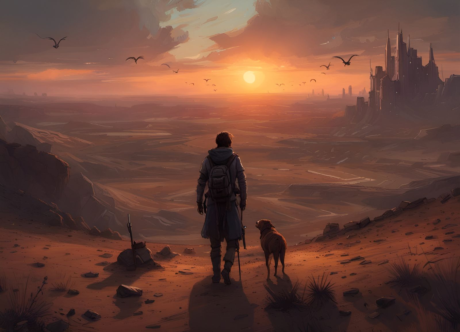 Sunset in the dessert.