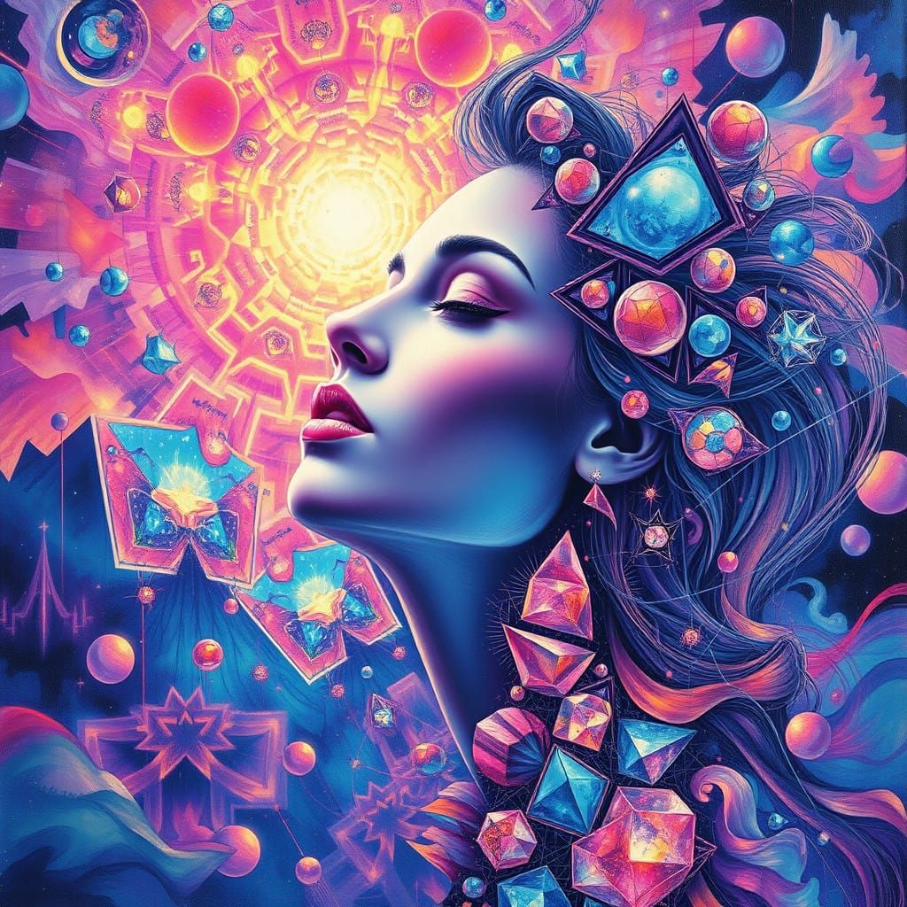 Fractal Love Symphony in Vibrant Psychedelic Landscapes