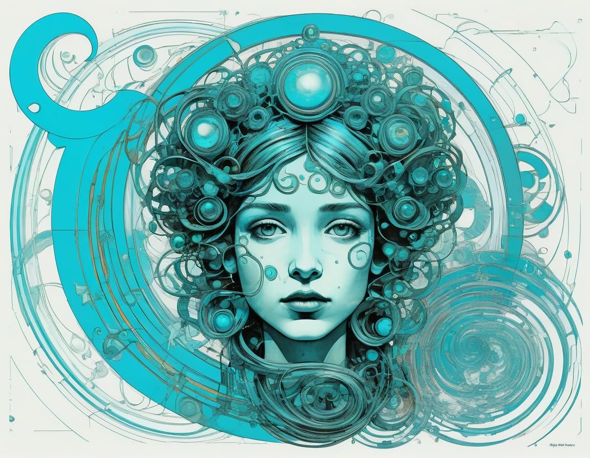 Ethereal Portrait with Abstract Biopunk Elements