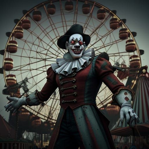 Abandoned Carnival Terror: A Twisted 7-Foot Animatronic Clow...