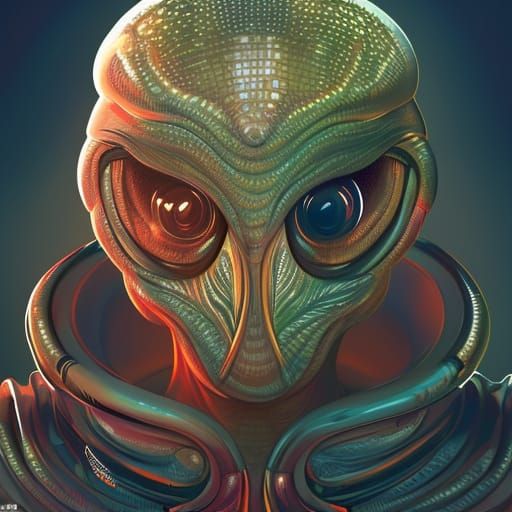 Alien in Sci-Fi Suit: Detailed Character Portrait