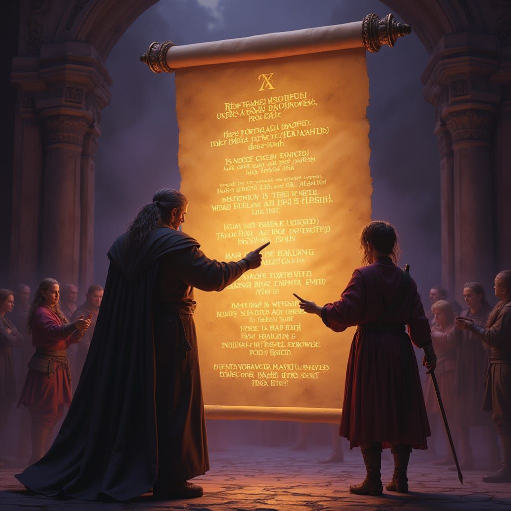 Glowing Questions Unroll, Revealing Dark Fantasy Concept Art