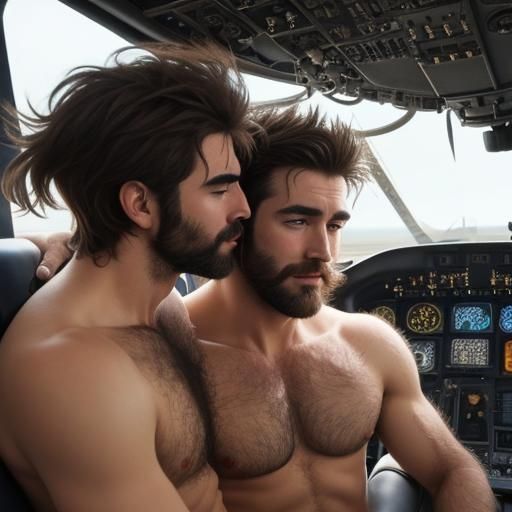 Pilots Share a Moment in the Cockpit