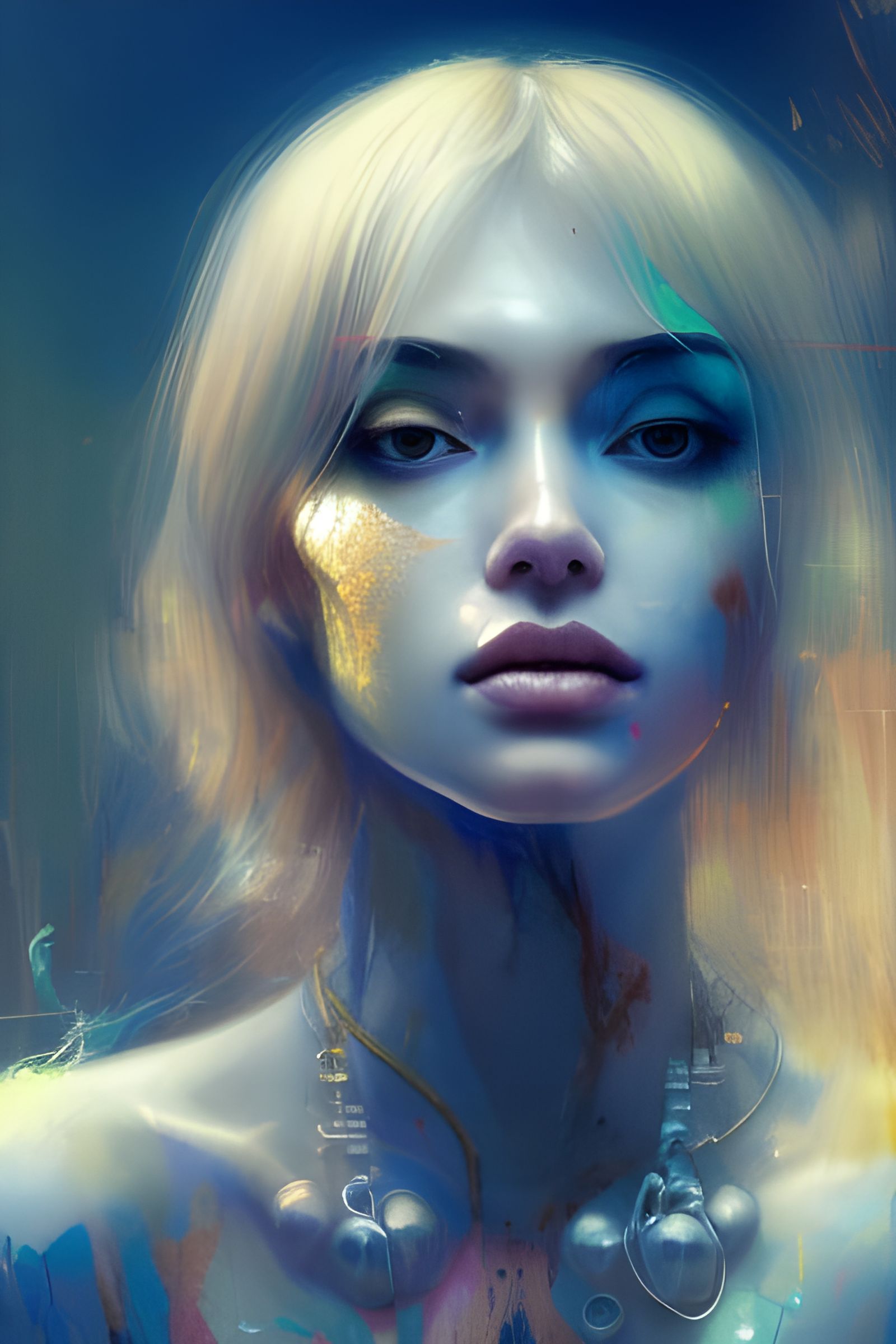 Radiant Sun Goddess Portrait in Fine Art Style