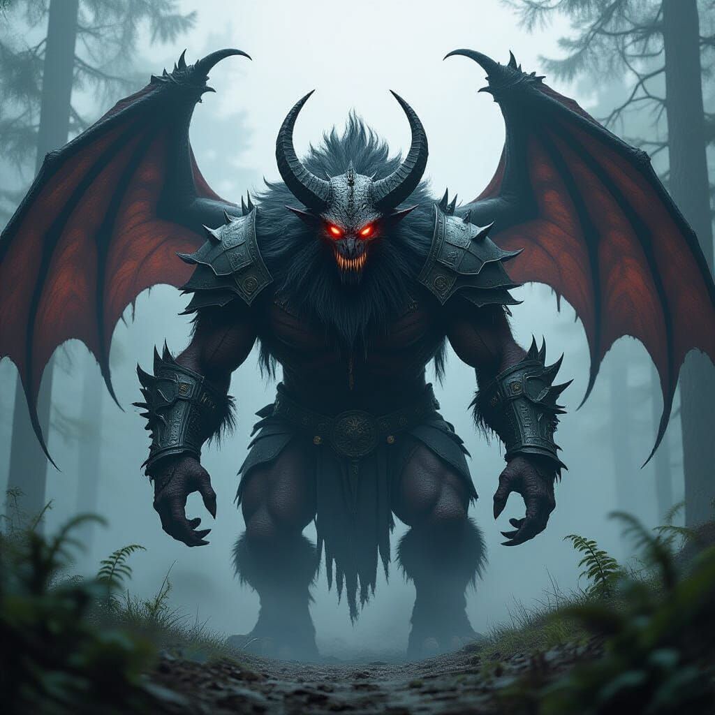 Towering Forest Creature in Eerie Digital Art