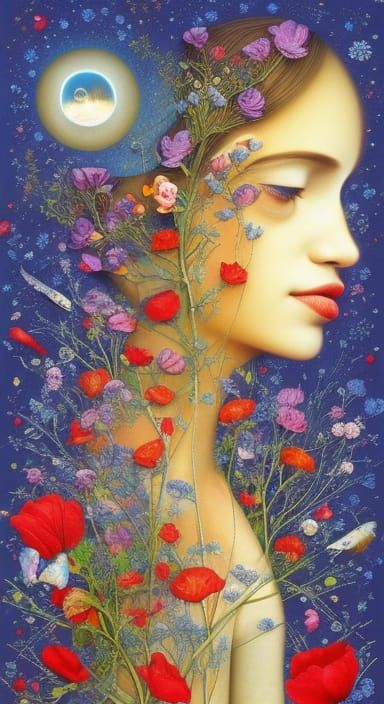 Surreal Light Beams Separate Black and White